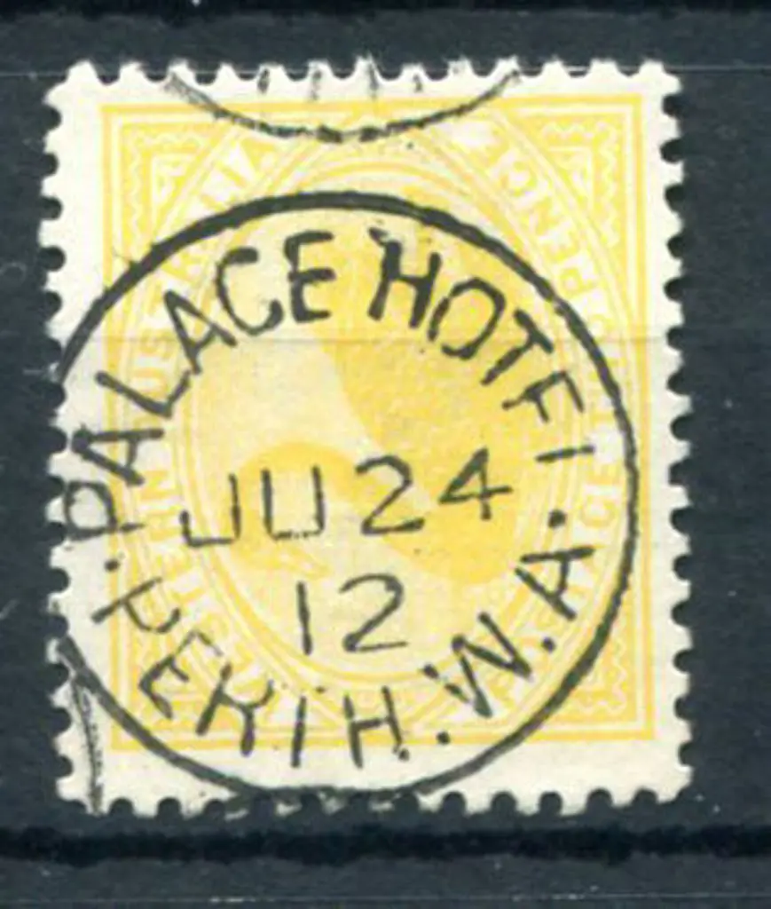 Palace Hotel 3b on 2d yellow swan dated JU 24 12. ... Image 1++