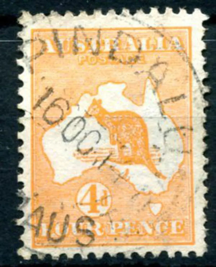 Pindalup B29 on 4d orange kangaroo for 16 OC 14. ... Image 1++