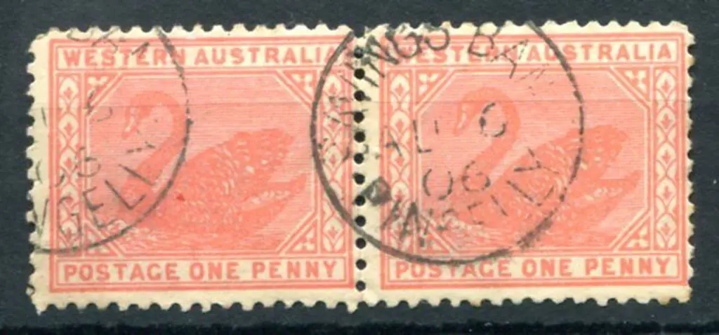 Pingelly Savings Bank SBi on 1d red swans pair for ... Image 1++