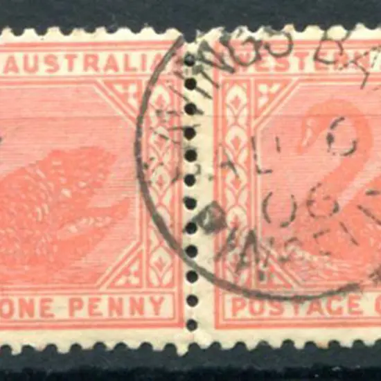 Pingelly Savings Bank SBi on 1d red swans pair for ...