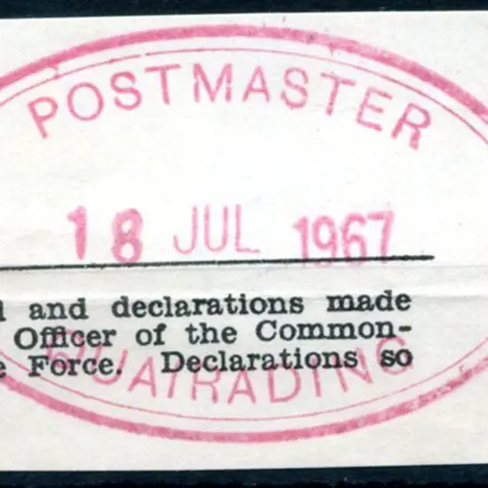 Quairading Postmaster ORS 1 in red on Official ...