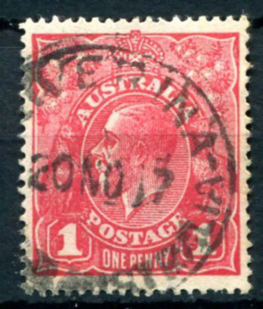 Riverina D28 on 1d red KGV dated 20 NO 17, PMI's ... Image 1++