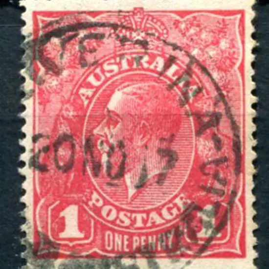 Riverina D28 on 1d red KGV dated 20 NO 17, PMI's ...