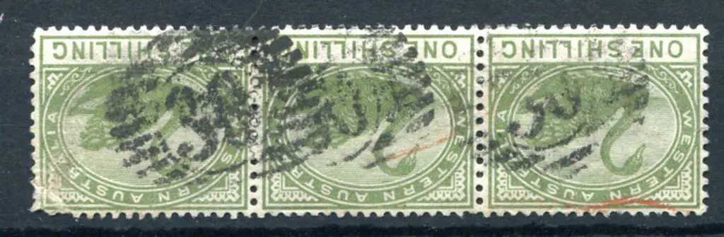 Roebourne 12 bar 30 numeral on 3 x 1/- green ... Image 1++