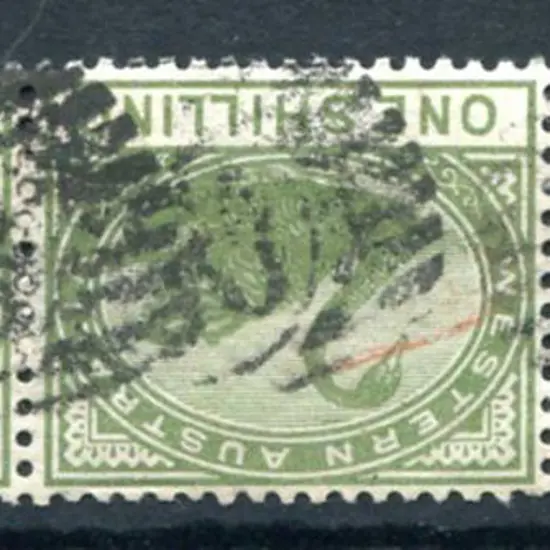 Roebourne 12 bar 30 numeral on 3 x 1/- green ...