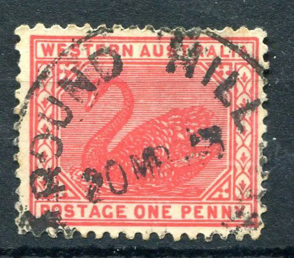 Round Hill B29 on 1d red swan dated 20 MR 13. PMI ... Image 1++
