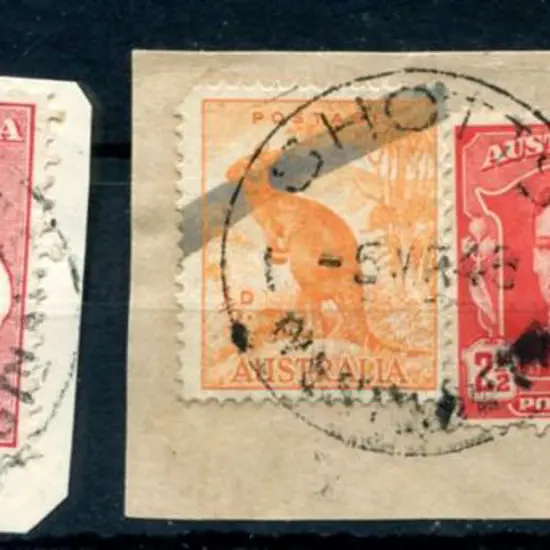 Shotts B29-a on 1d red kangaroo on piece for 24 SP ...