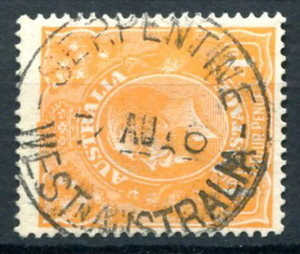 Serpentine D28 Bullseye strike on 4d orange KGV ... Image 1++