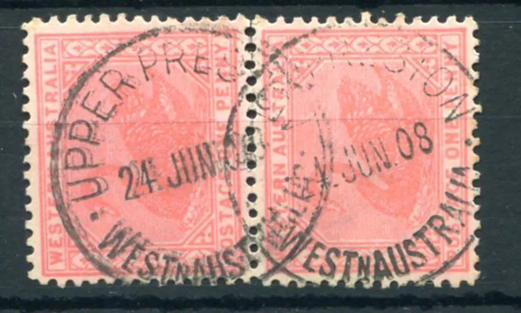 Upper Preston D27 on 1d red swans pair for 24 JUN ... Image 1++