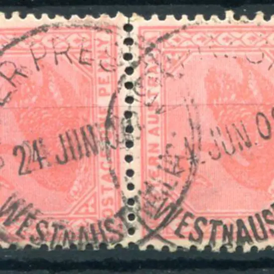Upper Preston D27 on 1d red swans pair for 24 JUN ...