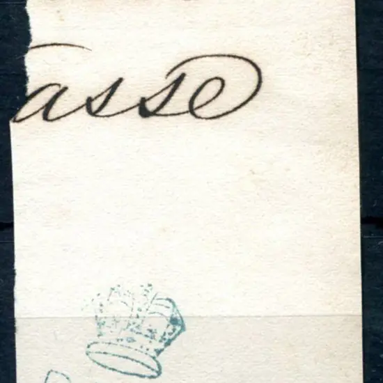 Vasse Crown Paid in blue ink on piece with "Vasse" ...