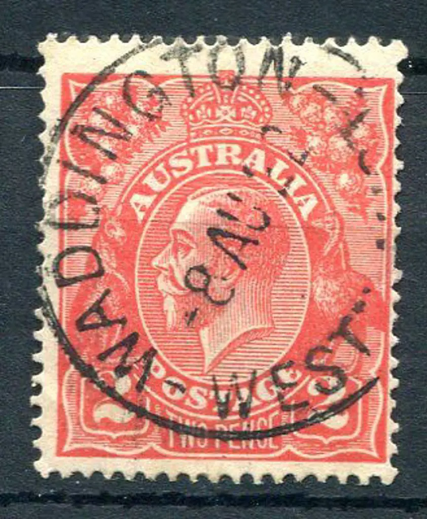 Waddington B27 on 1½d red KGV for 8 AU 22. An ... Image 1++