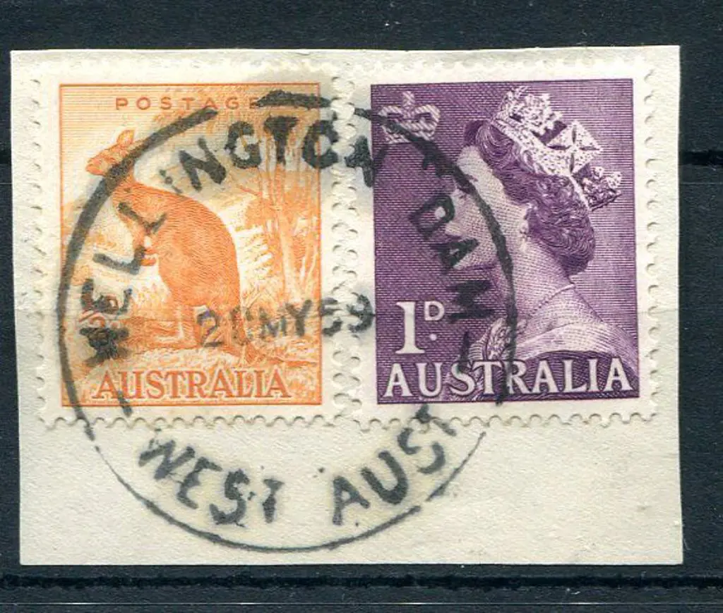 Wellington Dam Ea 30 Full strike on ½d kangaroo & ... Image 1++