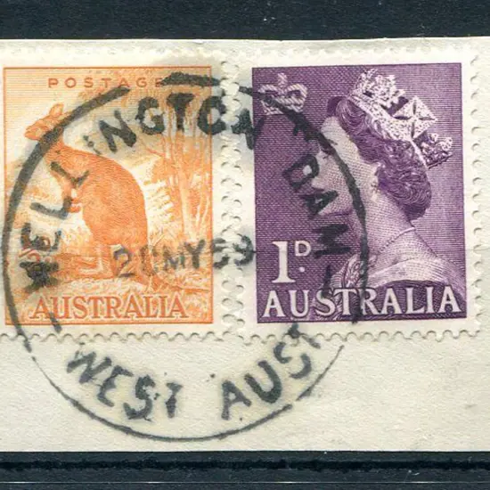 Wellington Dam Ea 30 Full strike on ½d kangaroo & ...