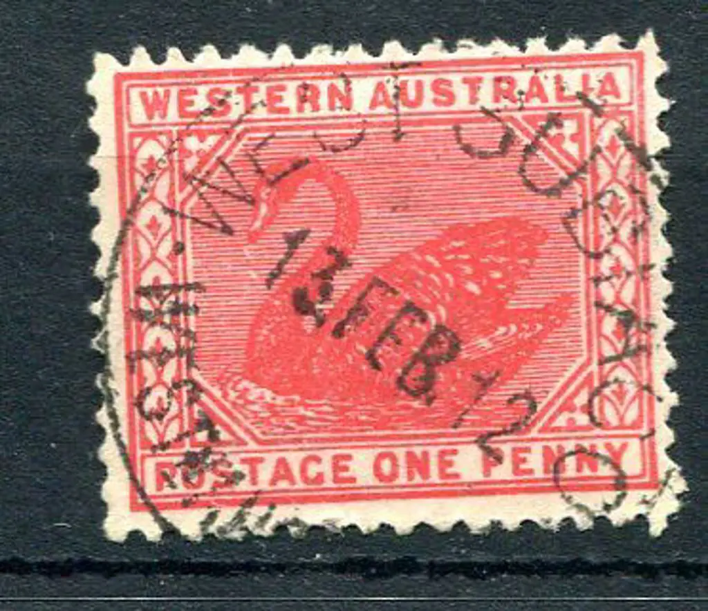 West Subiaco D27 on 1d red swan dated 13 FE 12. ... Image 1++