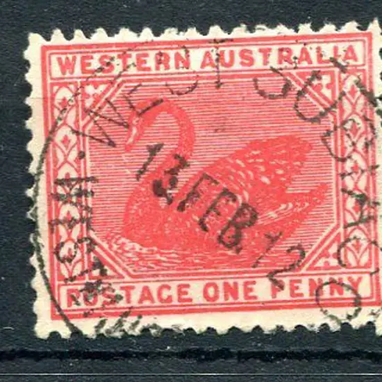 West Subiaco D27 on 1d red swan dated 13 FE 12. ...