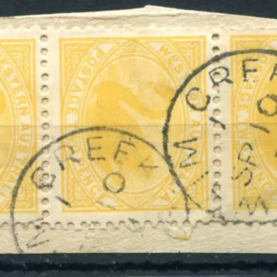 Whim Creek 3b index 1 on 3 x 2d yellow swans dated ...