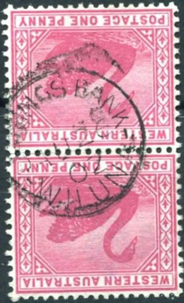 Wiluna Savings Bank Sbi on 1d red swans pair for ... Image 1++