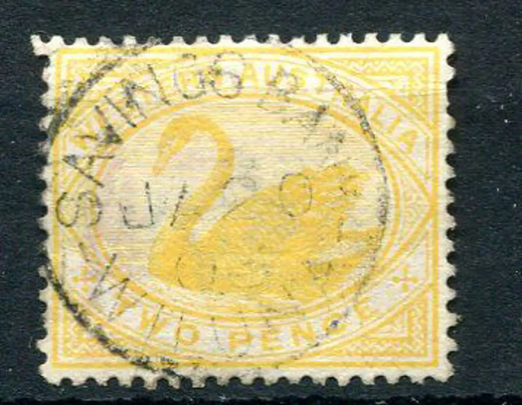 Wiluna Savings Bank Sbi on 2d yellow swan for JA ... Image 1++