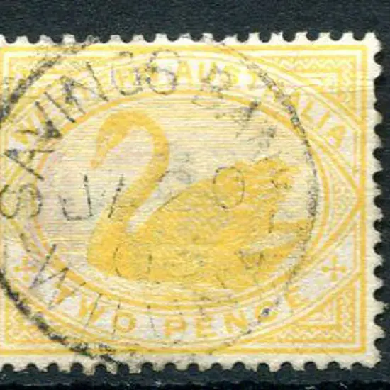 Wiluna Savings Bank Sbi on 2d yellow swan for JA ...