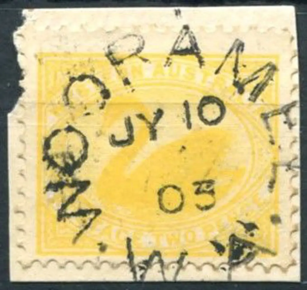Wooramel 2c Complete on 2d yellow swan on piece ... Image 1++