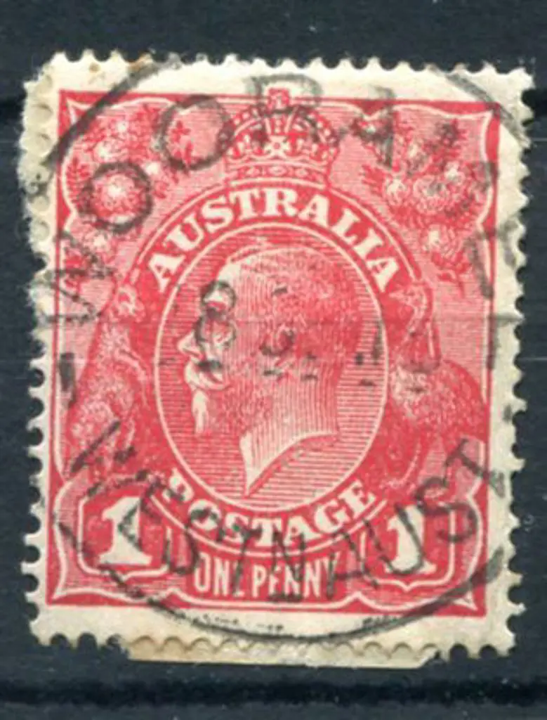 Wooramel B29 on 1d red KGV with light & variable ... Image 1++
