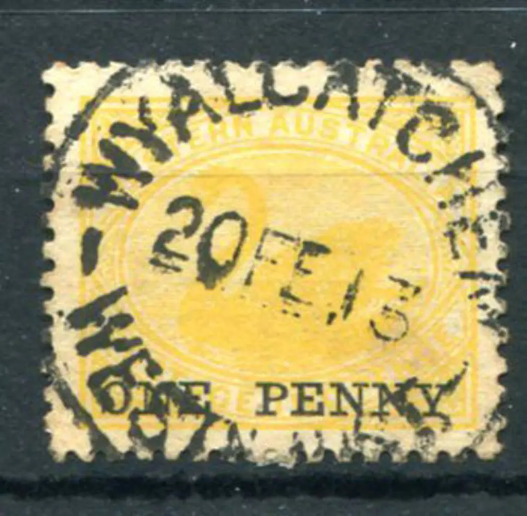 Wyalcatchem B28 on "ONE PENNY" surcharge on 2d ... Image 1++