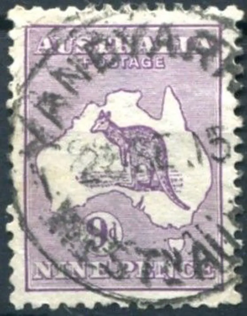 Yandyarra B29 85% strike on 9d violet 1st wmk ... Image 1++