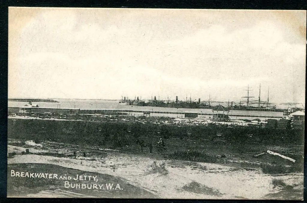 "Breakwater and Jetty, Bunbury W.A." Anderson's ... Image 1++