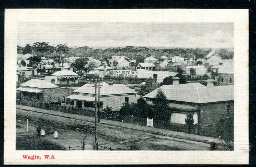 "Wagin, W.A." Tucks Printed in Britain b&w card ... Image 1++