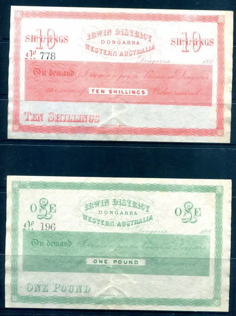 1880's 10/- pink & £1 green Promissory notes ... Image 1++