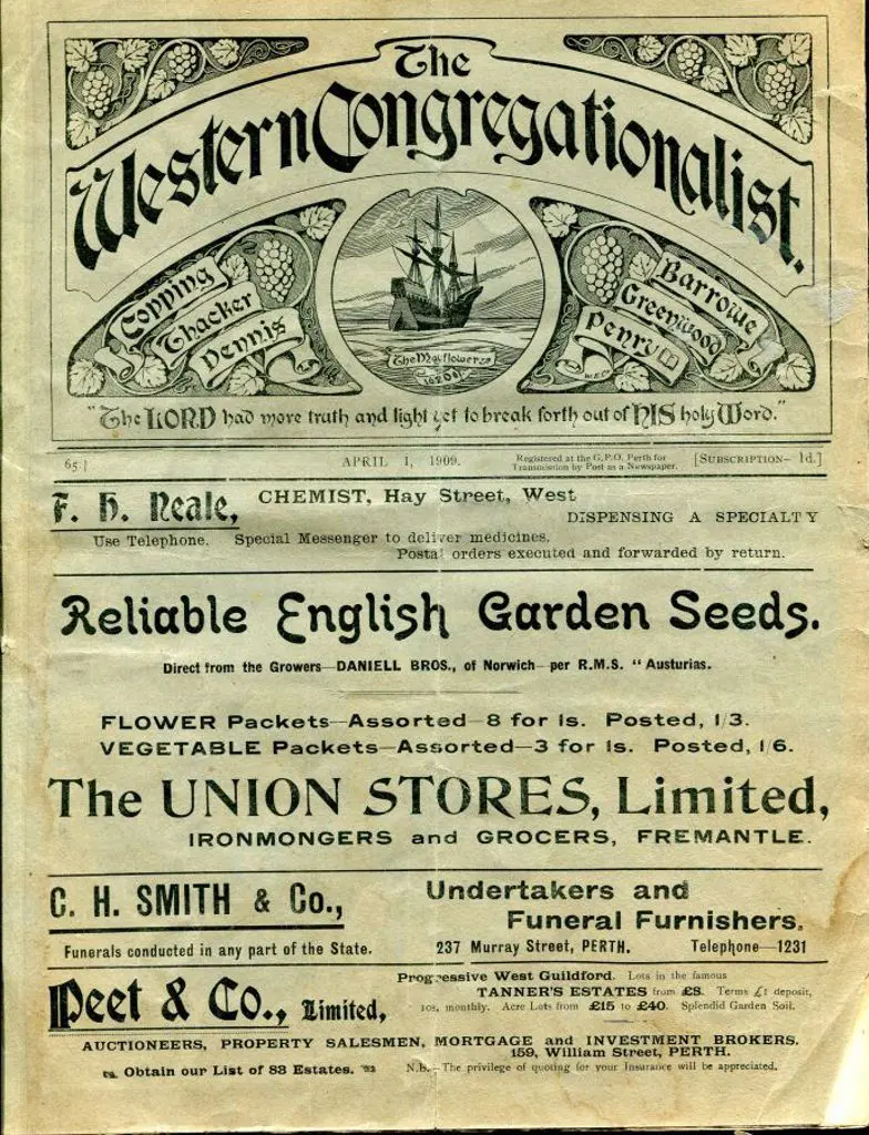 1909 (1st Apr) "The Western Congregationalist" ... Image 1++