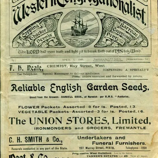 1909 (1st Apr) "The Western Congregationalist" ...
