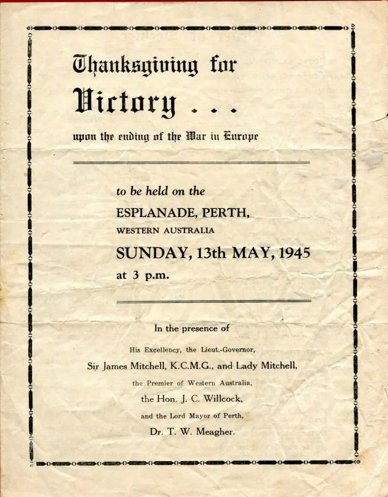 1945 (13th May) "Thanksgiving for Victory Upon the ... Image 1++