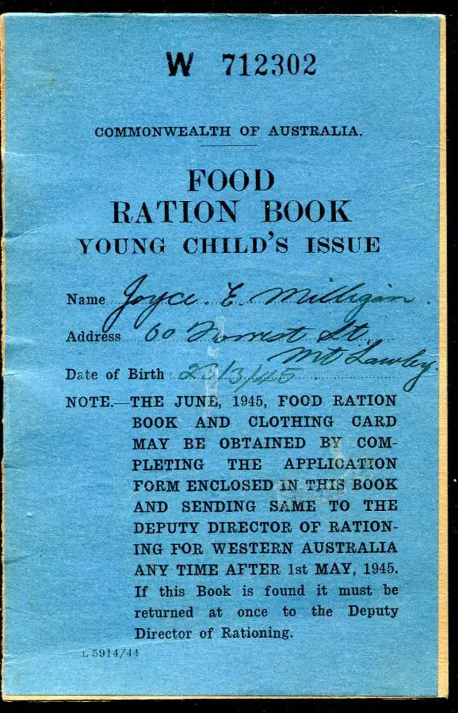 1945 WWII "Food Ration Book Young Child's Issue" ... Image 1++