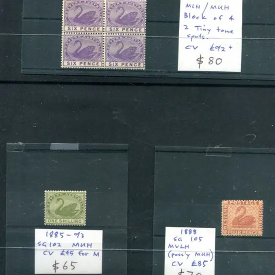 Array of selected items incl 1854 1d black with ...