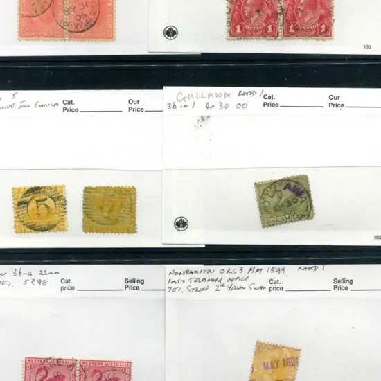 Postmarks Small collection 44 postmarks on sheets ...