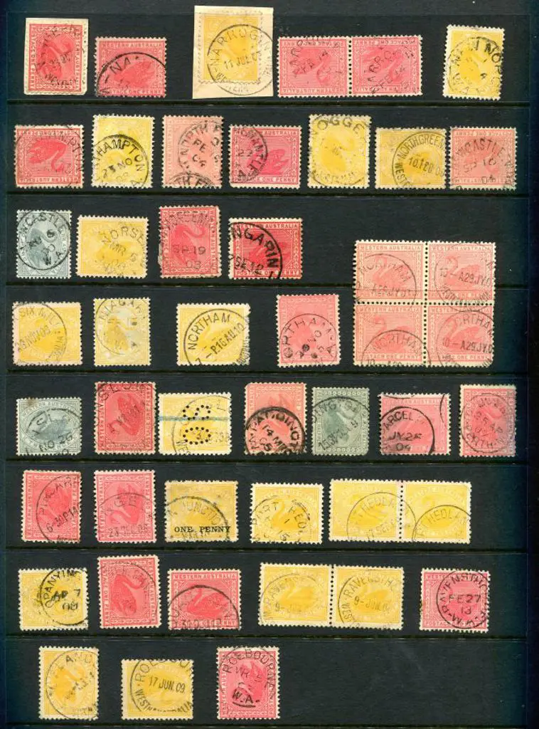 Postmarks N-R on Swans all different incl ... Image 1++