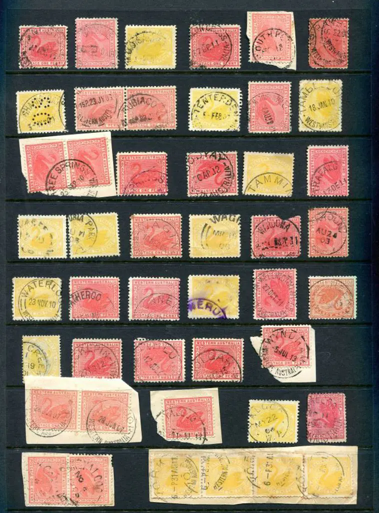 Postmarks S-Y on Swans incl Sandstone, South ... Image 1++
