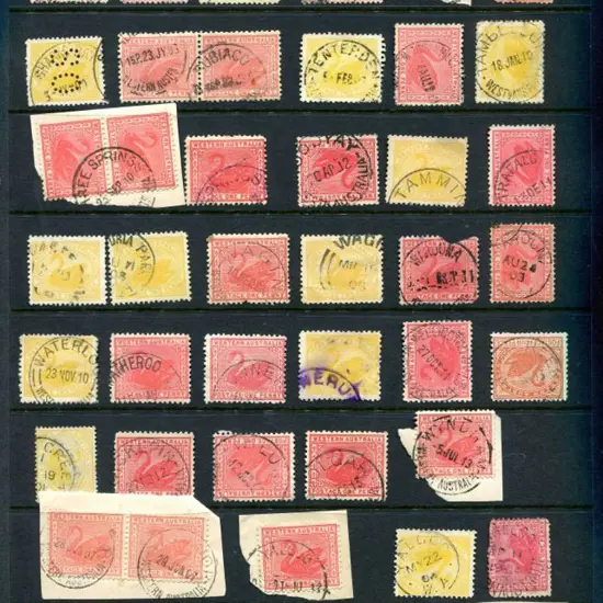 Postmarks S-Y on Swans incl Sandstone, South ...