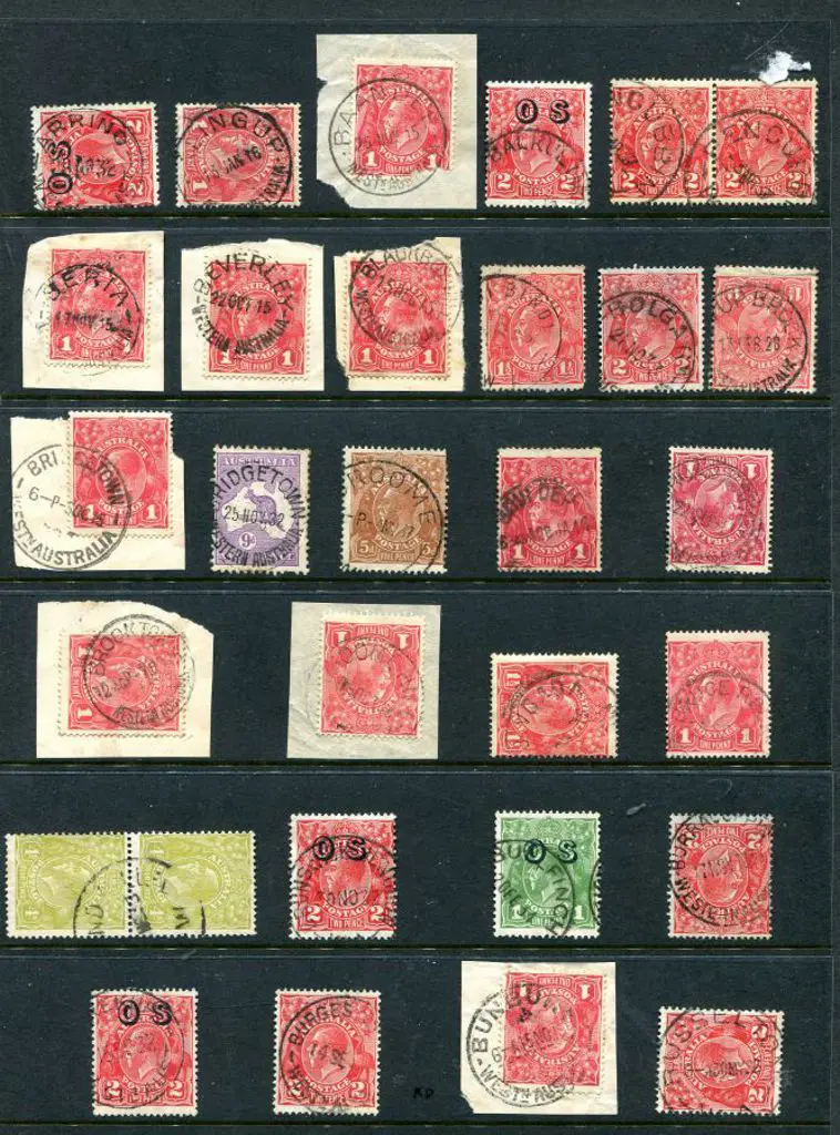 Postmarks A-B on KGV incl Arrino, Balingup, ... Image 1++