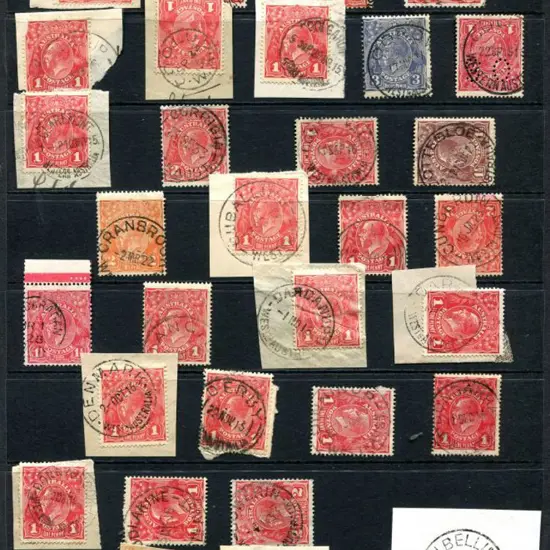 Postmarks C-D on KGV noting Caron, Chidlow, ...
