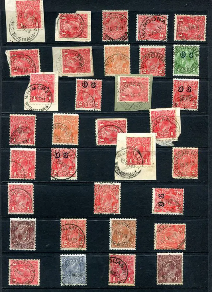 Postmarks W-Z on KGV incl Waleabing, Walkaway, ... Image 1++