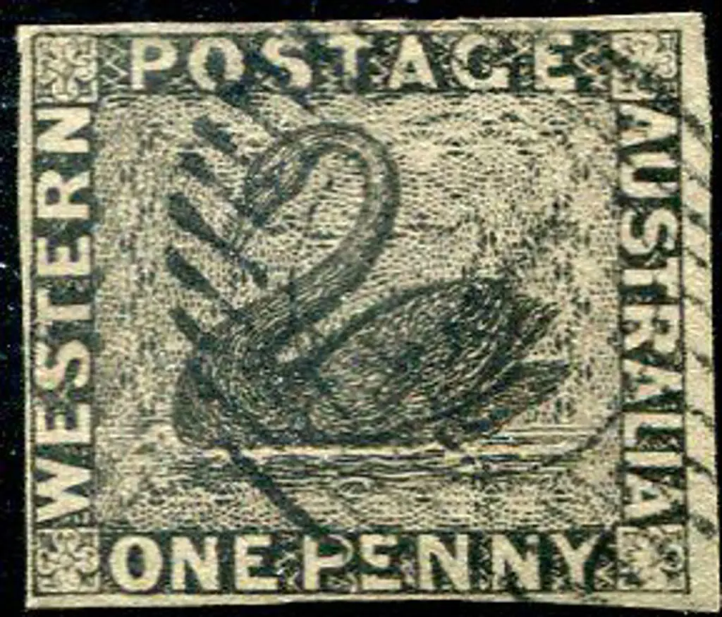 1854 1d black with 4 clear even margins & fine ... Image 1++