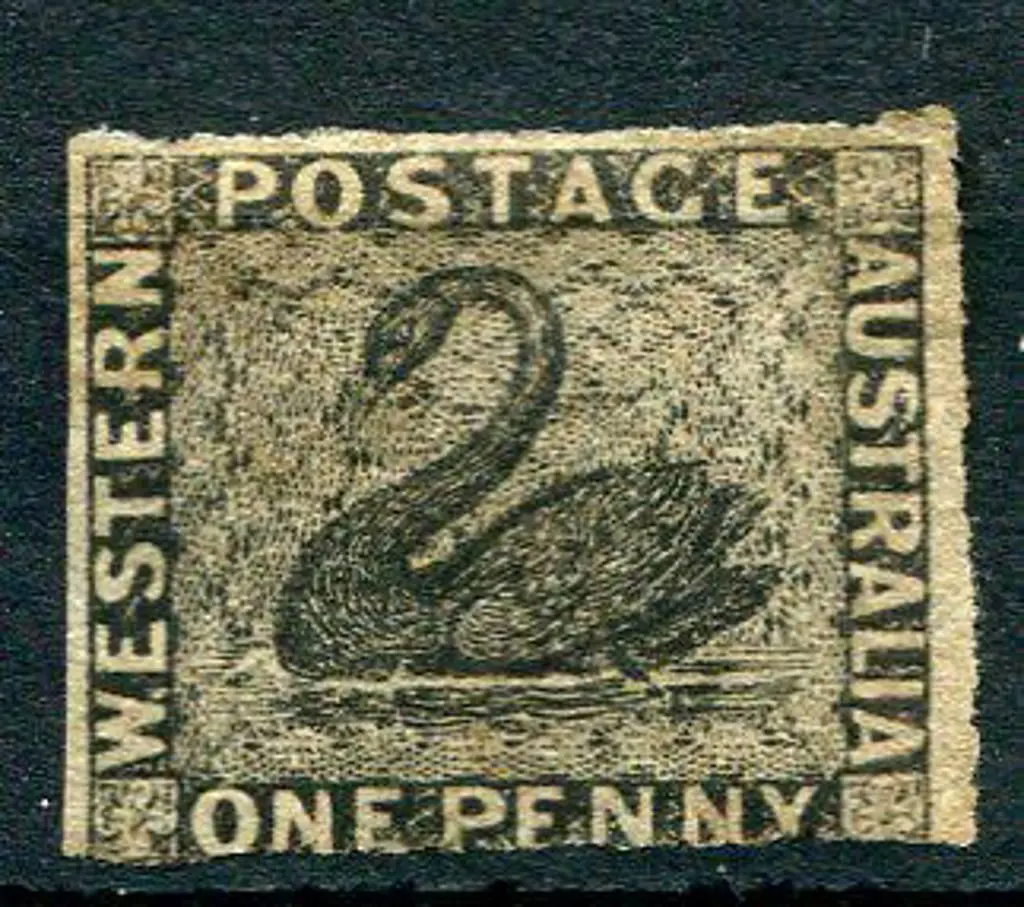 1854 1d black, possibly rouletted 3 margin ... Image 1++