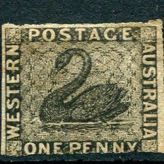 1854 1d black, possibly rouletted 3 margin ...