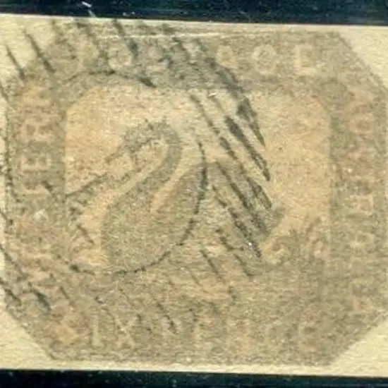 1857 6d grey-black used Hillman with 4 clear ...
