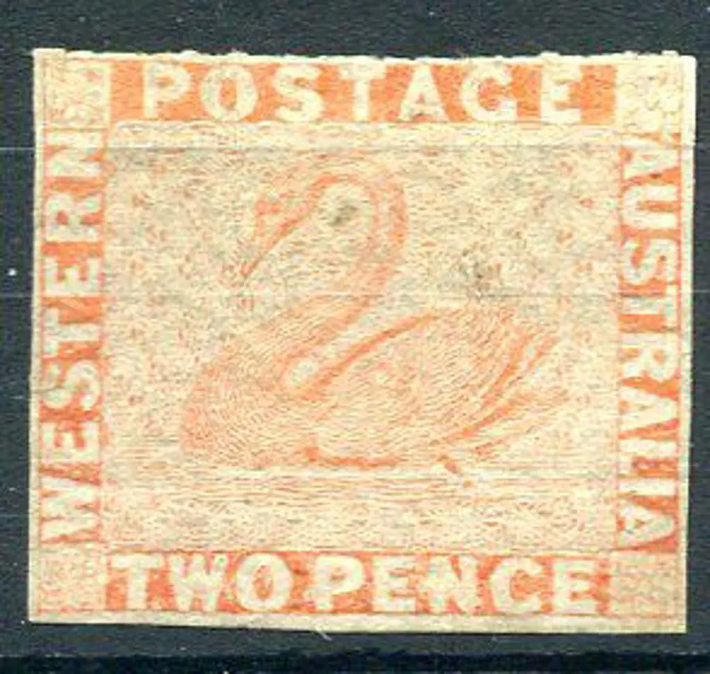 1860 2d pale orange with rouletting visible along ... Image 1++