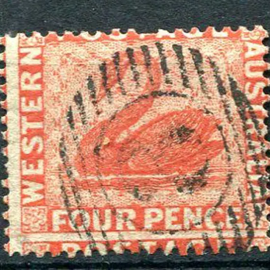 1861 4d vermilion, perf. 14 with design shifted up ...