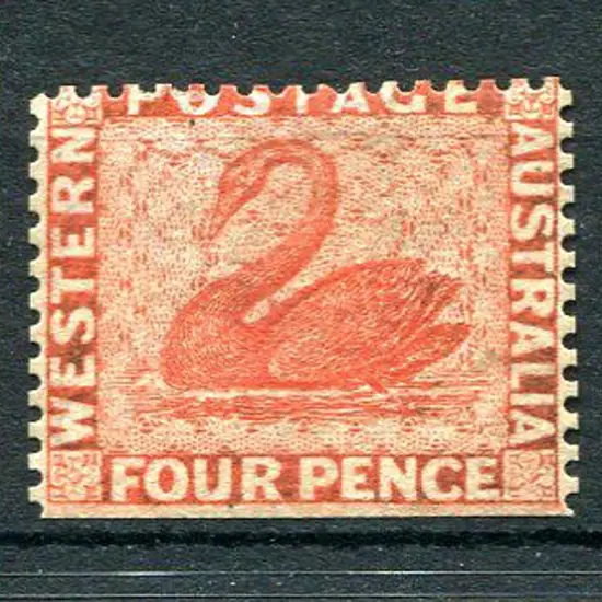 1861 4d vermilion, perf. 14 with straight edge at ...